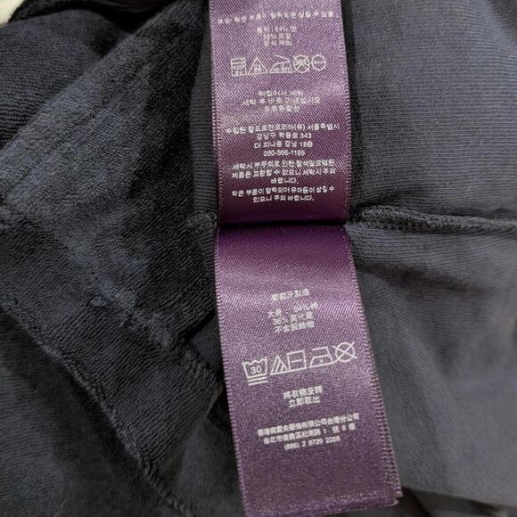 Ralph Lauren Purple Label Terry-Cloth Camp Shirt Navy Men’s L Short Sleeve - Picture 14 of 15